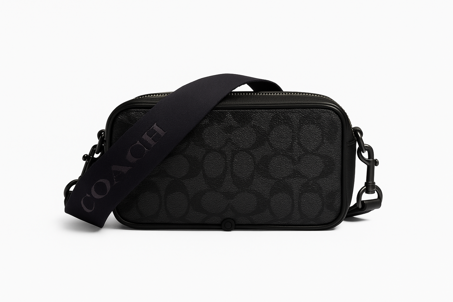 COACH Carrier Phone Crossbody In Signature Canvas Black