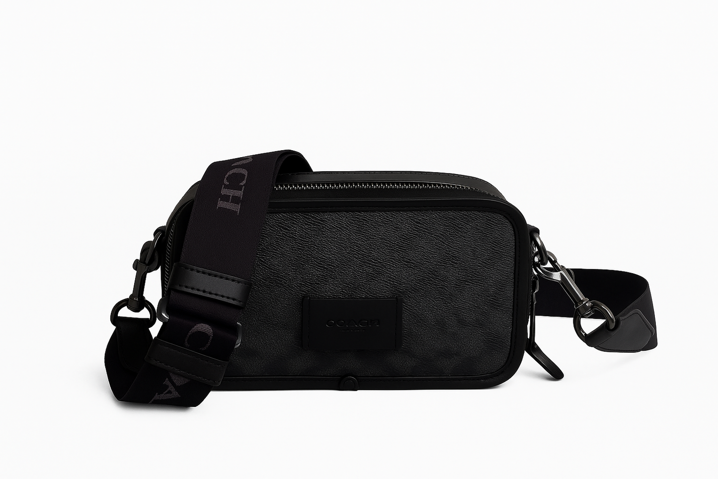 COACH Carrier Phone Crossbody In Signature Canvas Black