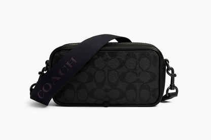 COACH Carrier Phone Crossbody In Signature Canvas Black