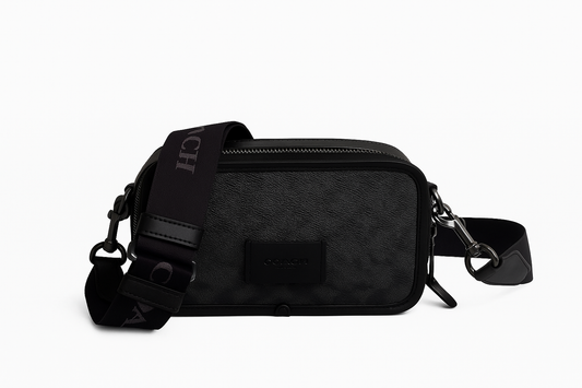 COACH Carrier Phone Crossbody In Signature Canvas Black